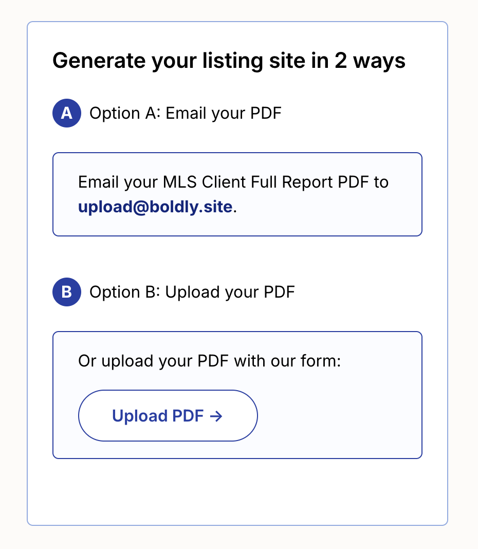 Boldly upload methods